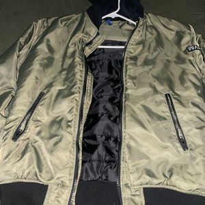 Olive Green /Black Bomber jacket  Size M
